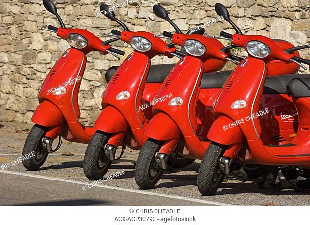 Red motos for rent, Radda in Chianti, Tuscany, Italy