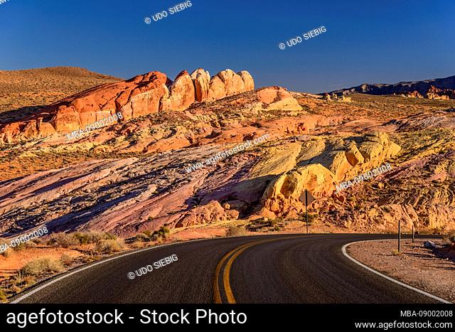 USA, Nevada, Clark County, Overton, Valley of Fire State Park, White Dome Scenic Byway, Pink Canyon