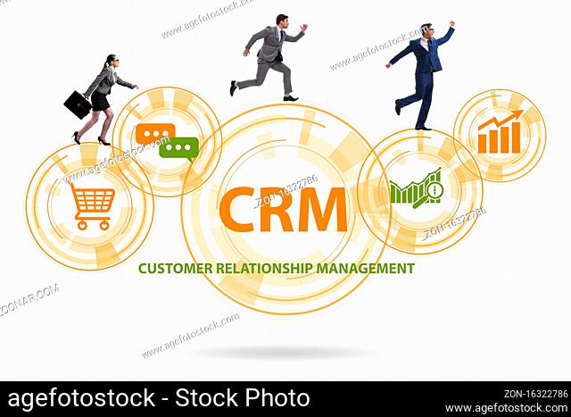 CRM custromer relationship management concept with the businessman