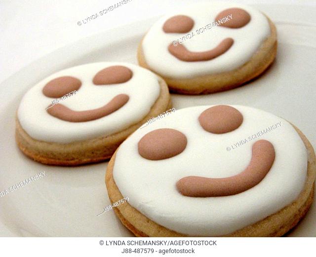 Smile faced sugar cookies