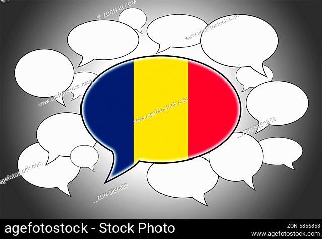 Communication concept - Speech cloud, the voice of Romania