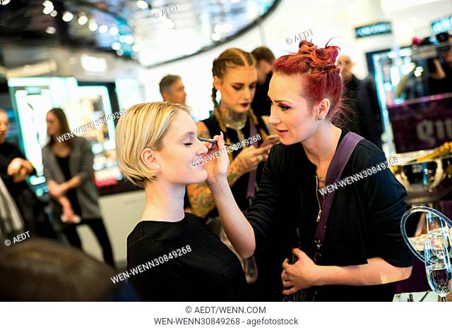 Urban Decay re-opening its new Pop-Up Counter at KaDeWe Shopping Mall. Featuring: Kim Hnizdo Where: Berlin, Germany When: 02 Feb 2017 Credit: AEDT/WENN