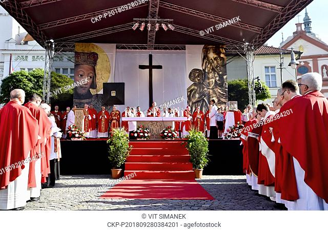 Roman Catholic archbishop of Olomouc Jan Graubner celebrates the usual pilgrimage Mass commemorating Saint Wenceslas, the patron saint of Bohemia