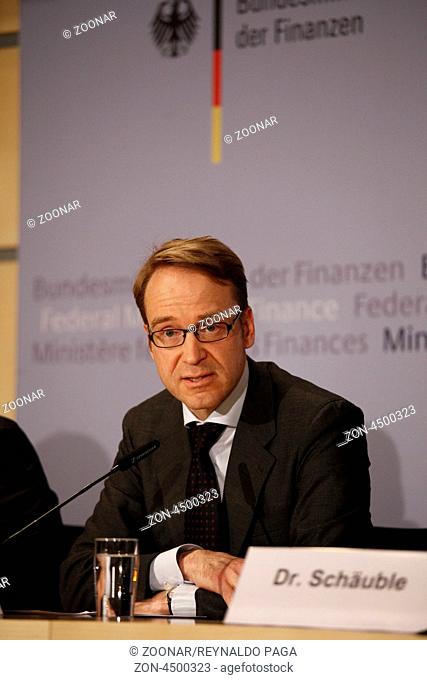 Jens Weidmann, Bundesbankpräsident, pictured at a press conference in Berlin.Berlin, 18. Maerz 2013. Pressekonferenz mit Bundesfinanzminister Wolfgang Schäuble...