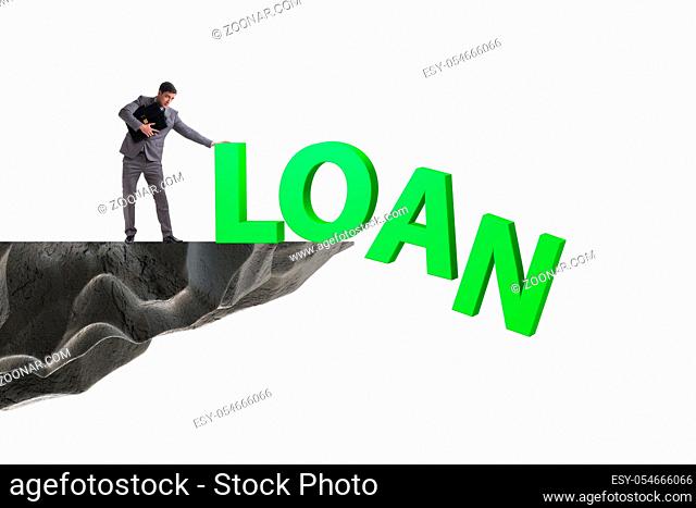 The debt and loan concept with businessman