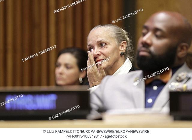 United Nations, New York, USA, July 06 2018 - Mary Shuttleworth Founder & President Youth for Human Rights International participated on the 15th Annual...
