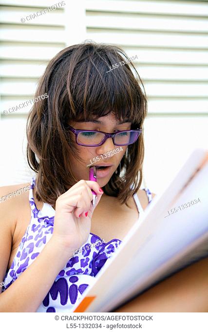 Teenager doing homework