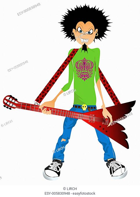 boy with electric guitar