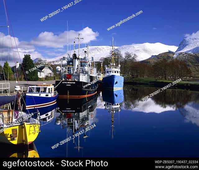 Caledonian Canal Reflections, Corpach, Highland Region, Scotland
