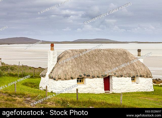 Traditional house in North Uist, Western Isles or Outer Hebrides -Na h-Eileanan an lar-, Scotland