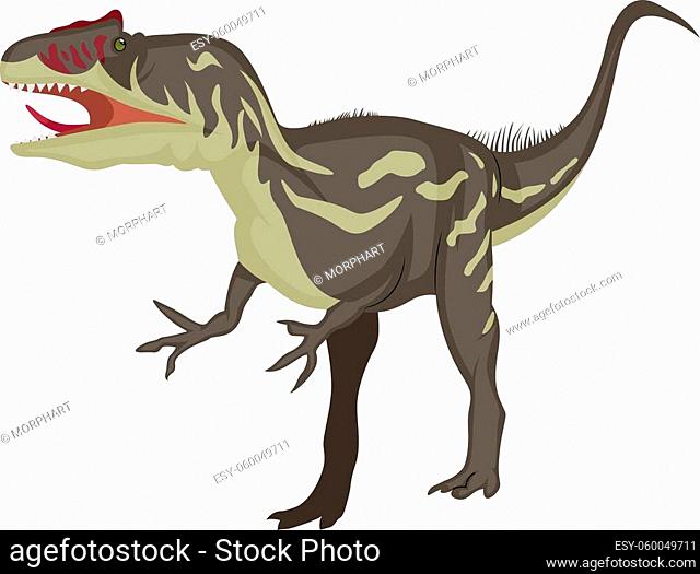 Allosaurus, illustration, vector on white background