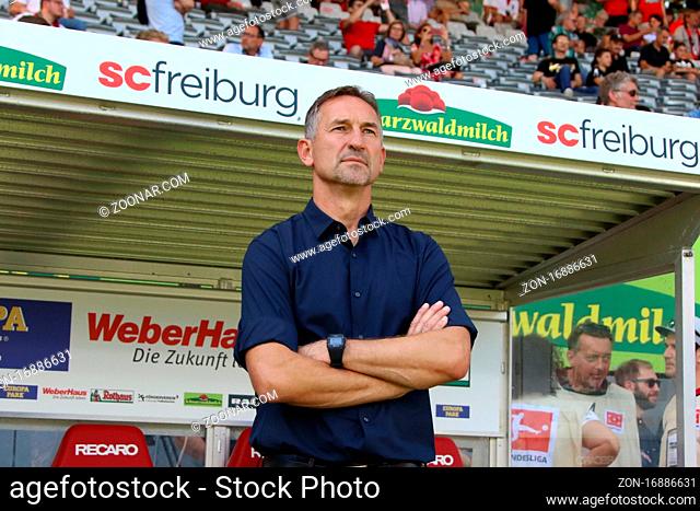 Achim Beierlorzer Trainer (Koeln), 1. BL: 19-20: 3. Sptg. SC Freiburg vs 1. FC Köln  DFL REGULATIONS PROHIBIT ANY USE OF PHOTOGRAPHS AS IMAGE SEQUENCES AND/OR...