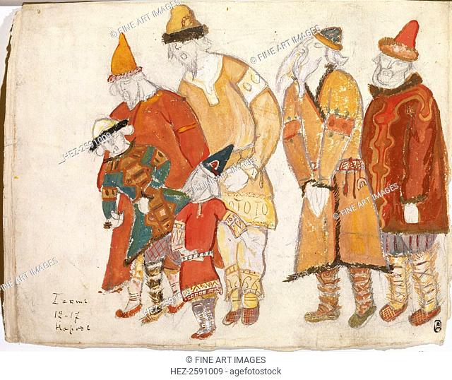 Peoples. Costume design for the opera Prince Igor by A. Borodin, 1914. Found in the collection of the State Russian Museum, St. Petersburg
