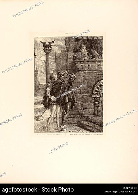 Author: Thodore Chassriau. Owake! what ho! Brabantio! thieves! thieves!, plate one from Othello - 1844 - Thodore Chassriau French, 1819-1856