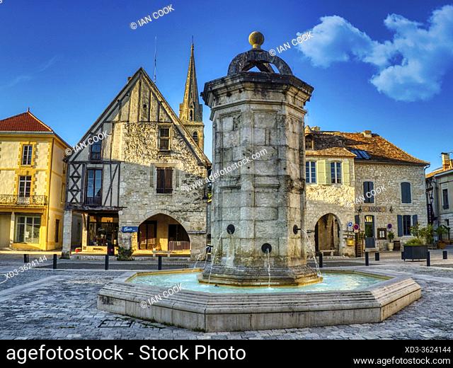 Place Gambetta, Eymet, Dordogne Department, Nouvelle Aquitaine, France