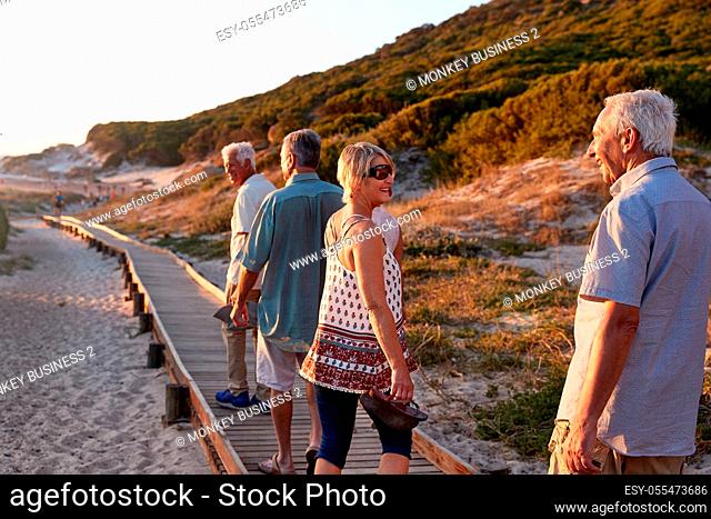 walk, seniors, beach coast path