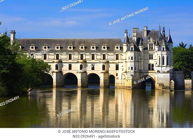 Chenonceau, Castle, Chateau de Chenonceau, Indre-et-Loire, Cher River, Pays de la Loire, Loire Valley, UNESCO World Heritage Site, France