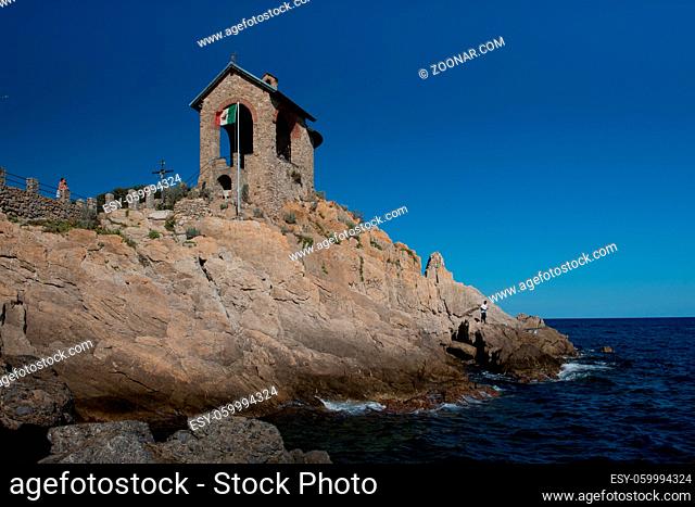 Little chapel situated on the sea in Alassio on the riviera di ponente
