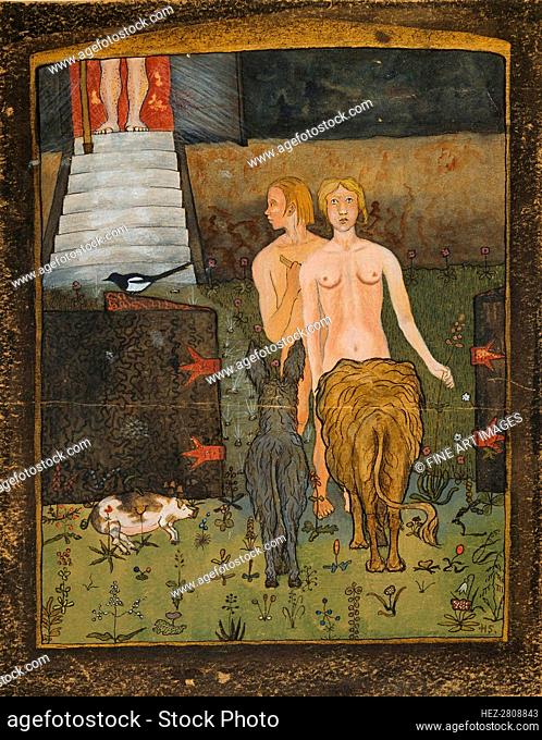 Adam and Eve, c.1895. Creator: Simberg, Hugo (1873-1917)