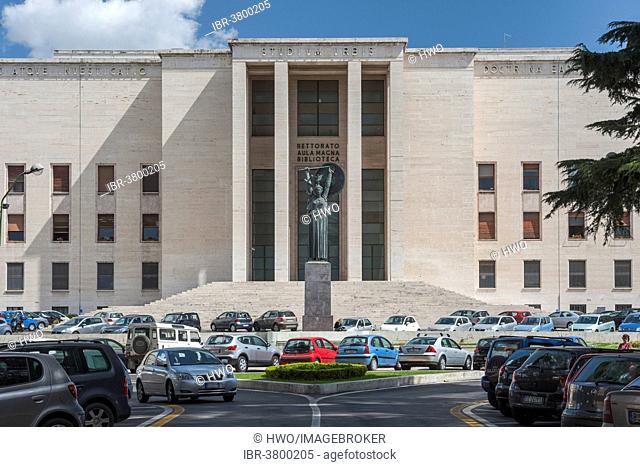Main portal of the Sapienza University of Rome, Europe's largest university, fascism under Mussolini, Italian rationalism, Rome, Lazio, Italy