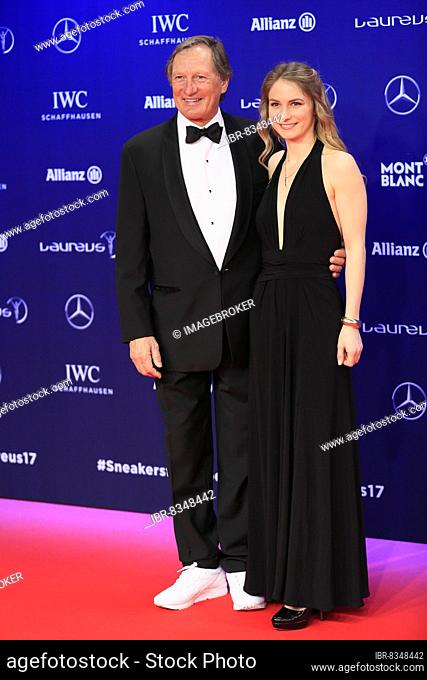 Former ski racer Franz Klammer with daughter, 2017 Laureus World Sports Awards, Monaco, Sporting Monte-Carlo, Red Carpet, Europe
