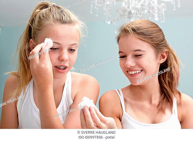 Teenage girls cleansing