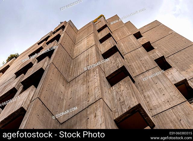Madrid, Spain - May 1, 2021: Luxury residential buildings in central Madrid. Low angle view of the facade against sky. Rent, market and real estate investment