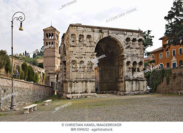 Arch of Janus from the time of Constantine, triumphal arch on the Forum Holitorium, Rome, Italy, Europe