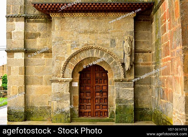 Santa Marta de Tera church (romanesque 11th century), portico. Zamora province, Castilla y Leon, Spain