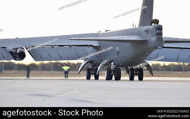 A U.S. B-52 Stratofortress landed at the Leos Janacek Ostrava Airport, Czech Republic, February 21, 2022. The landing was part of a training flight of two such...