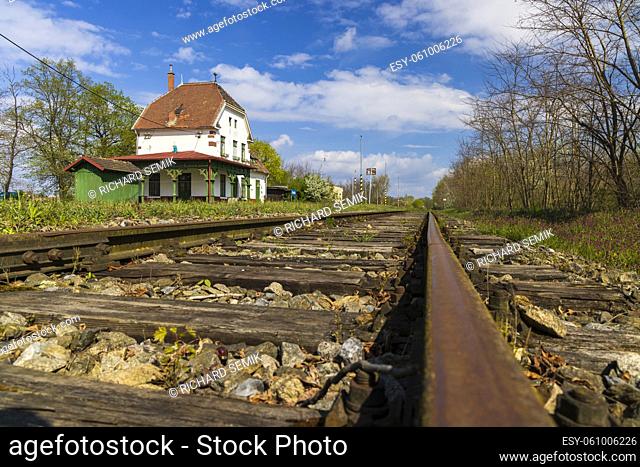 Old railway station in Hevlín, Southern Moravia, Czech Republic