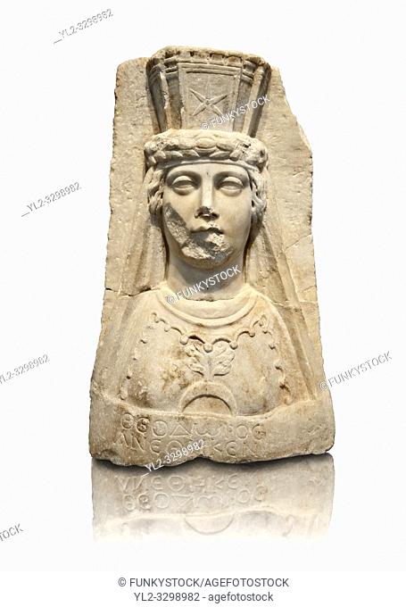 Roman releif sculpture of Aphrodite from the Theater dedicated to Theodorus, second-third century AD, Aphrodisias musuem, Aphrodisias, Turkey
