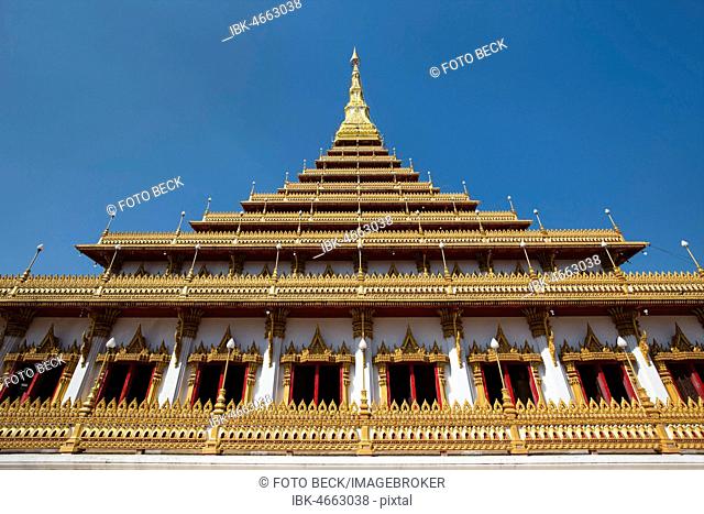 Nine-storey Stupa Phra Mahathat Kaen Kakhon, Wat Nong Waeng Temple, Khon Kaen, Isan, Thailand