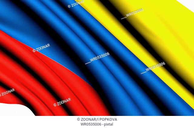 Flag of Colombia against white background. Close up