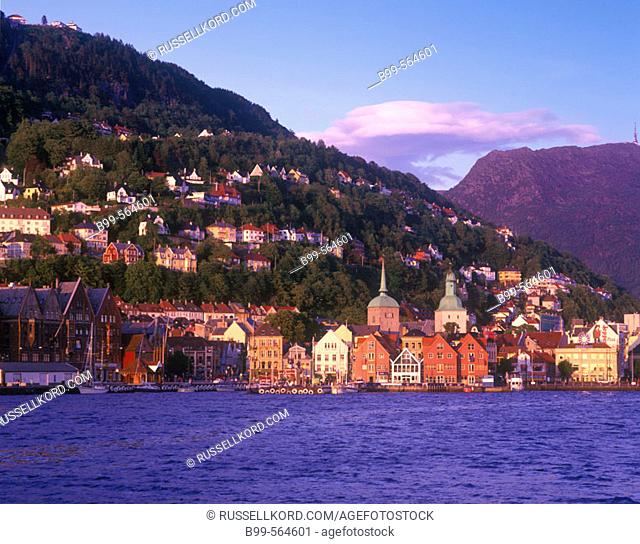 Bryggen & Torget, Bergen Harbor, Norway