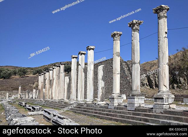 Columns of Pergamon Ruins in Bergama, Izmir, Turkey, Asia