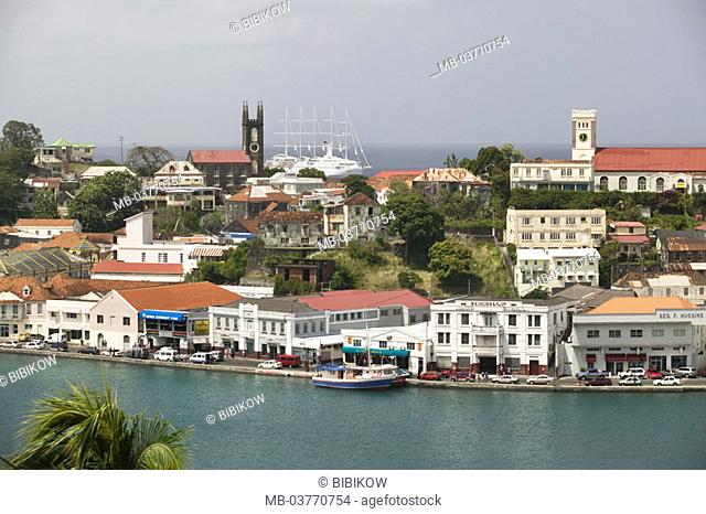 Grenada, St. George's, view at the city,  Harbor   Caribbean, West Indian islands, little one Antilles, islands over the wind, island, island capital, capital
