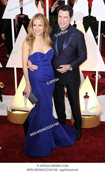 The 87th Annual Oscars held at Dolby Theatre - Red Carpet Arrivals Featuring: Kelly Preston, John Travolta Where: Los Angeles, California