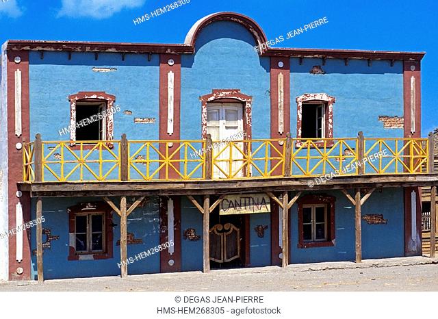 Spain, Andalusia, Almeria Province, Tabernas Desert, Texas-Hollywood Amusement park were movies Arte still being made