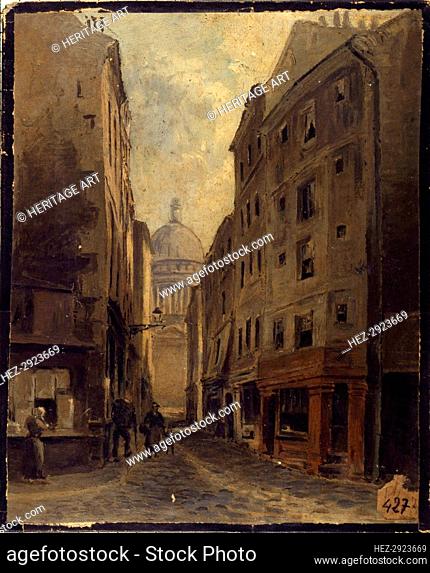 Rue Sept-Voies (current rue Valette), current 5th arrondissement, c1855 — 1865. Creator: Charles Fichot