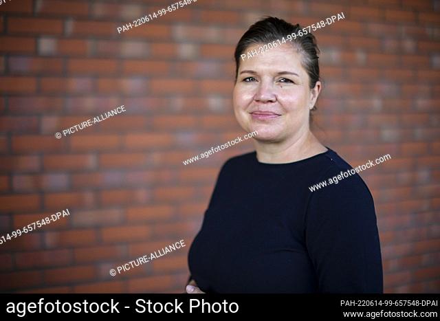 14 June 2022, Saxony-Anhalt, Raßnitz: Franziska Weidinger (CDU), Minister of Justice of Saxony-Anhalt, stands during an inspection mission of the so-called...