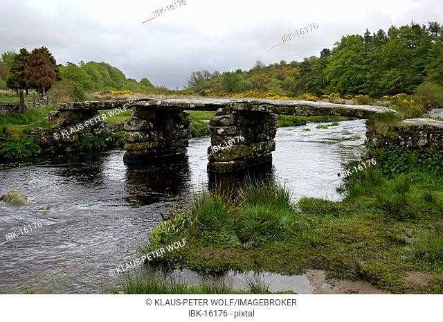 Clapper Bridge Postbridge Dartmoor National Park Devon England