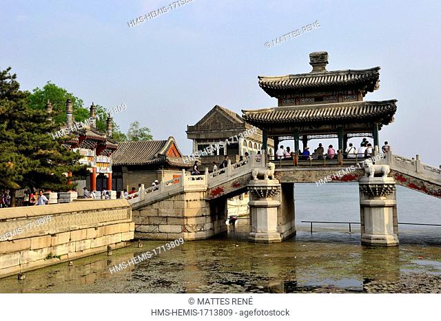 China, Beijing, the Summer Palace (Yiheyuan) listed as World Heritage by UNESCO, the marble boat