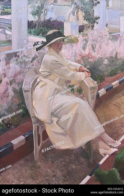 Joaquin Sorolla y Bastida (1863-1923). Clotilde in the Garden (Clotilde en el jardin). 1919-1920. Oil on canvas. 178 x 121 cm.