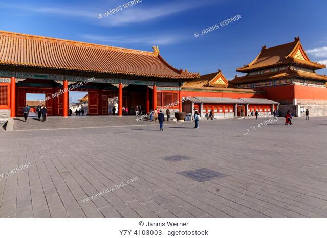 BEIJING; CHINA - MARCH 14, 2018: Impressions from the Forbidden City in Beijing, China on March 14, 2018