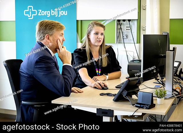 King Willem-Alexander of The Netherlands at the St. Antonius Ziekenhuis in Utrecht, on December 15, 2023, for a workvisit focuses on the future of healthcare