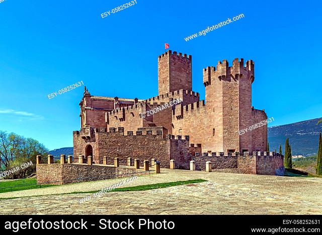 Castle of Xavier is located on a hill in Navarre, Spain