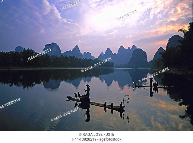 China, Asia, Guangxi, autonomous area, field, Guilin, Li Jiang, Li river, scenery, landscape, mountains, karstland, ka