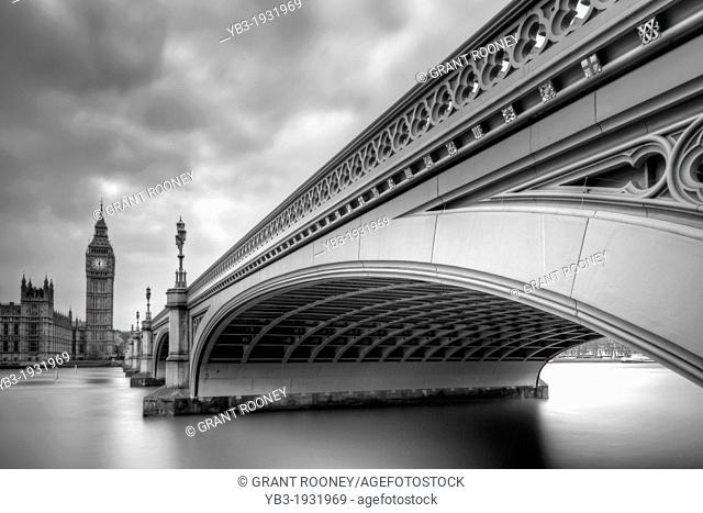 Westminster Bridge, Big Ben and The Houses of Parliament, London, England