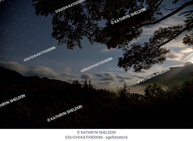 Starry Sky above Adirondack Mountains, Keene Valley, New York, USA